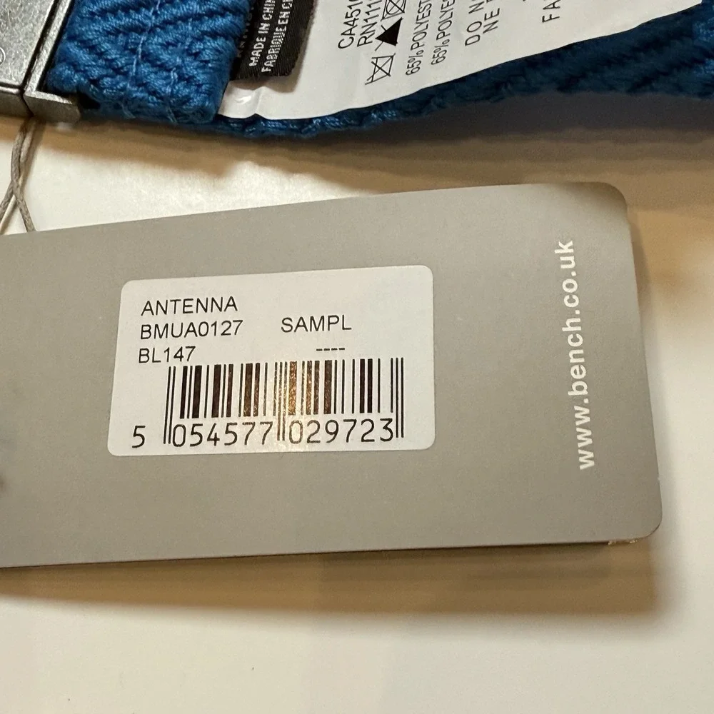 Bench Woven‎ Logo Belt Casual Adjustable Blue Mens Womens Unisex NWT